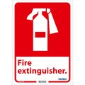 Global Industrial Fire Extinguisher Sign, 14x10, Pressure Sensitive Vinyl 724219PB
